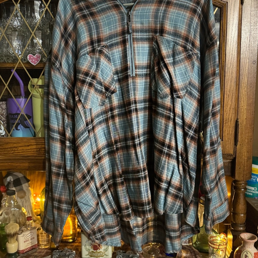 Maurices Blue and Brown Plaid Jacket
